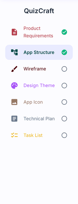 App structure sidebar