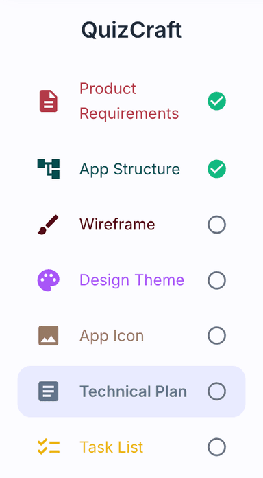 Technical plan sidebar