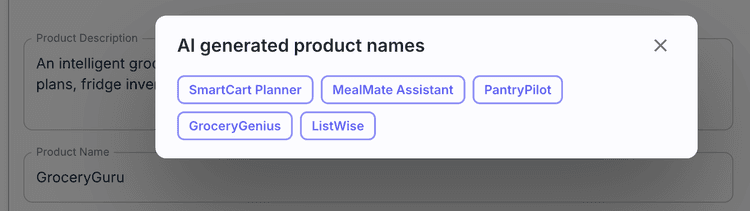 Generate product names